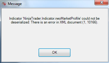 NinjaTrader Deserialization Error